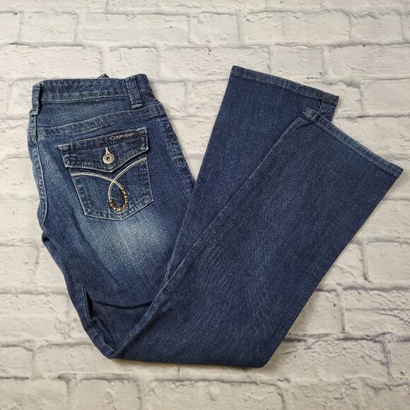 Calvin Klein Distressed Lean Bootcut Jeans size 4 - Picture 1 of 16